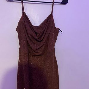 dark brown sparkly prom dress